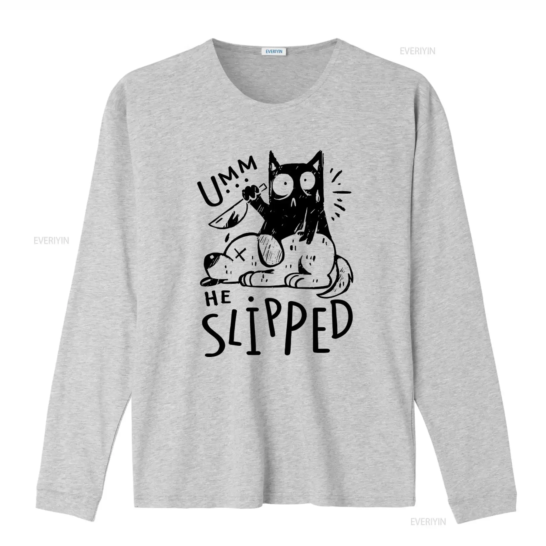 Funny Cat Killing Dog He Slipped Evil Killer T Shirt Halloween Idea vintage Washed Versatile graphic Comfortable Unisex - view 4