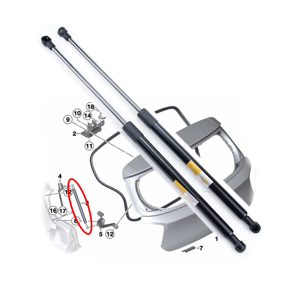 

2 шт. газовая пружина багажника автомобиля для BMW 1 F20 F21 51247239871, опорная штанга задней двери, автоаксессуары