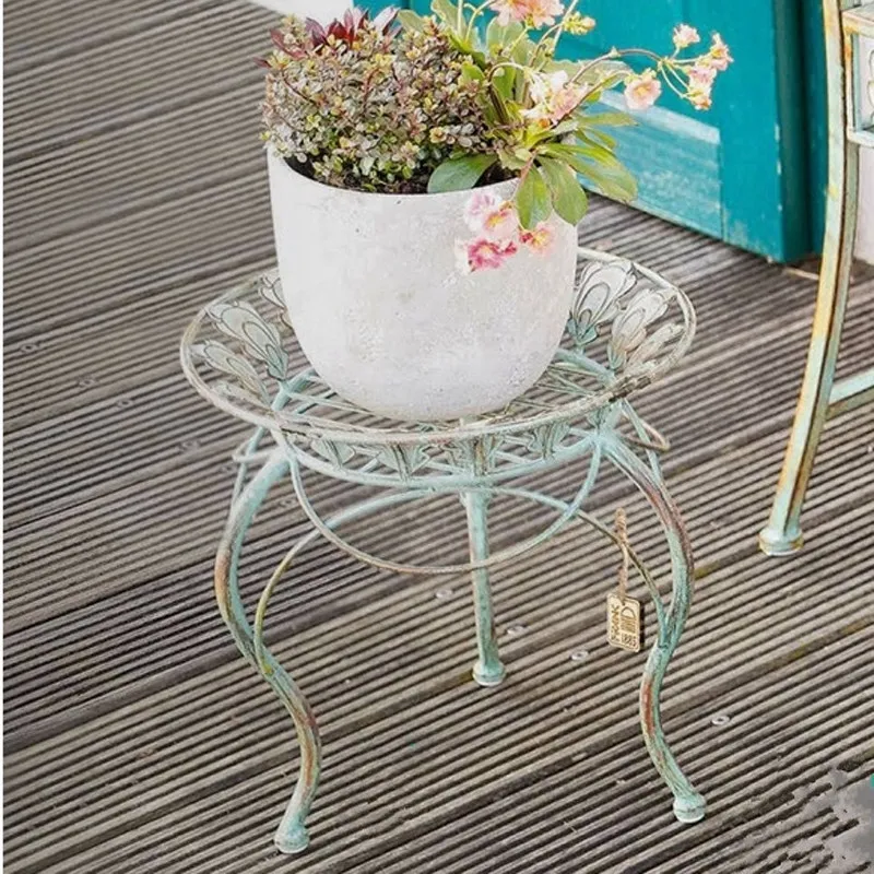 Flower stool  rack balcony wrought iron flower pot bracket outdoor garden garden  pot rack decoration living room ra