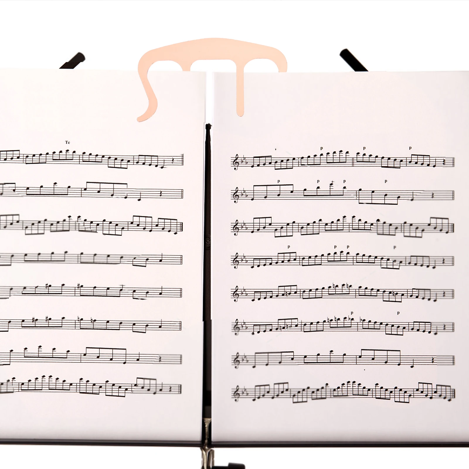 

4 Pcs Holder Piano Page Clip Musical Instrument Note Pattern Metal