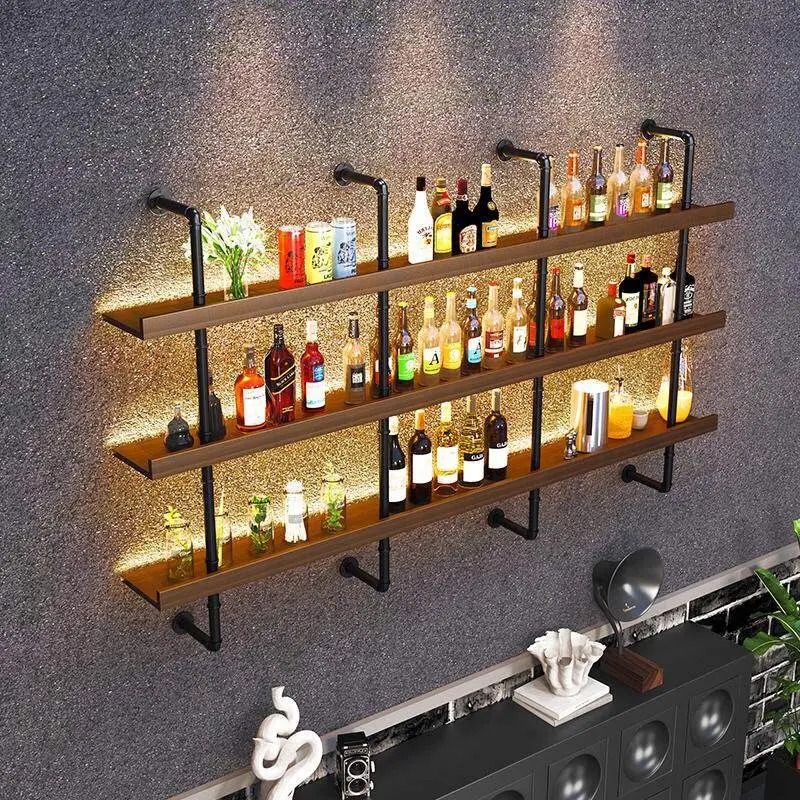 

Wall rack Commercial suspended wine cabinet Wall-mounted bar Wine rack Wall-mounted restaurant Barber shop Wine bar counter