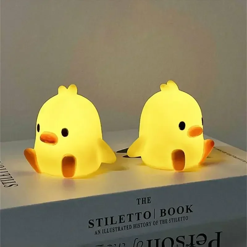 1-3PCs Cartoon Duck Night Light Little Yellow Duck Chicken NightLights Baby Children Kid Bedroom Decorative Lamp Sleeping Light