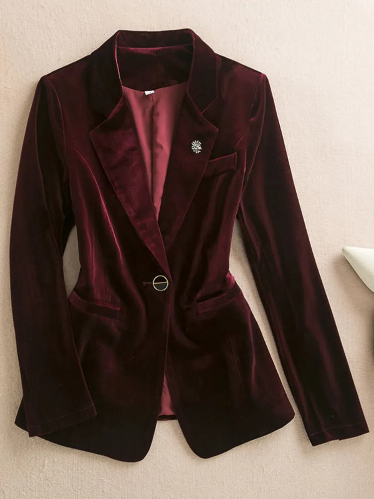 Fashion Long Sleeve Vintage Solid Color Women Blazer Casual Temperament Streetwear Chic All-match Blazer Clothing Tops