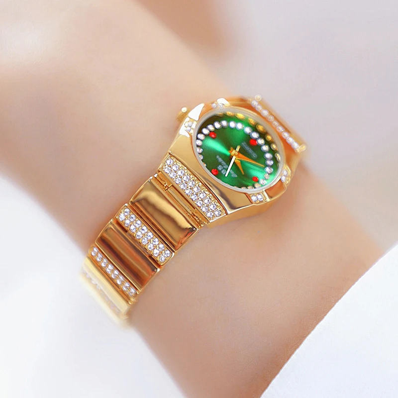 Fashion Women Watches Luxury Brand Diamond Gold Female Bracelet Wristwatch Crystal Elegant Small Dial Ladies Watch