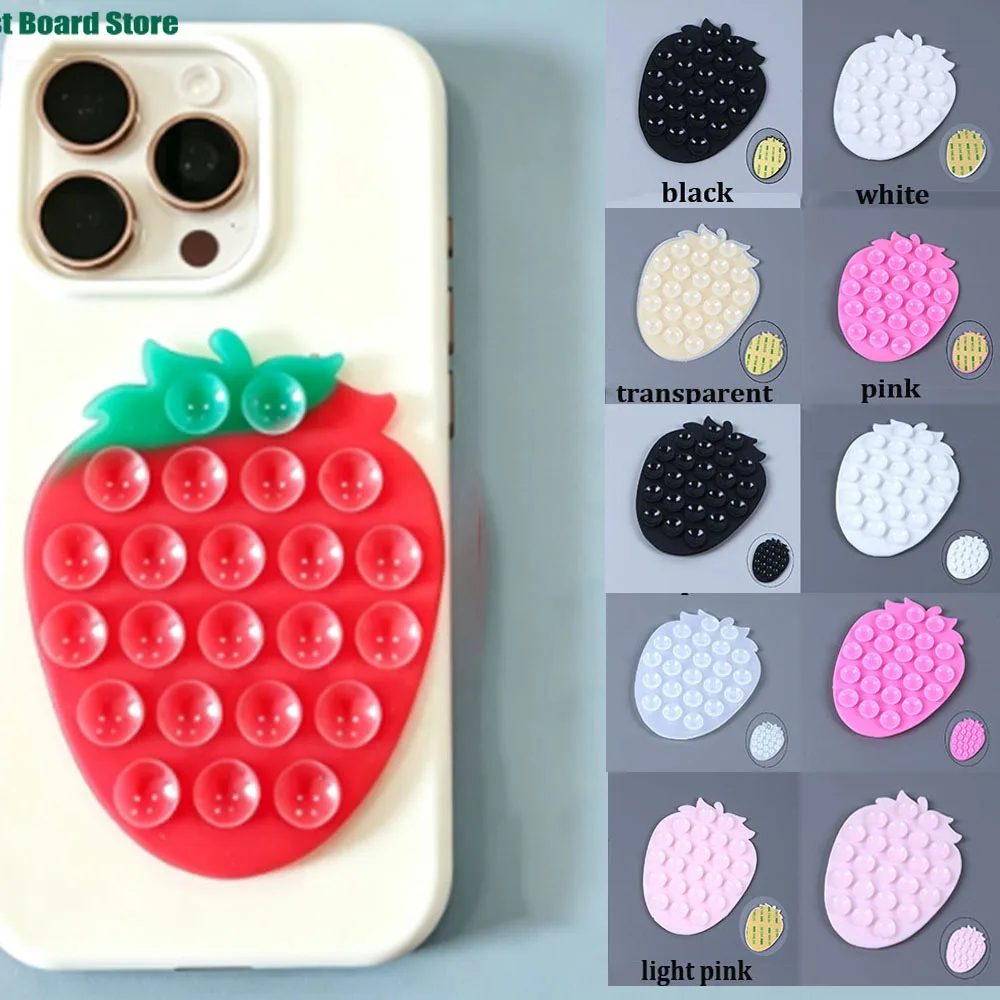 Strawberry Silicone Suction Cup Single/Double sided  Mobile Phones Sucker Support Mount Portable Phone Fixed Pad Car Navigation