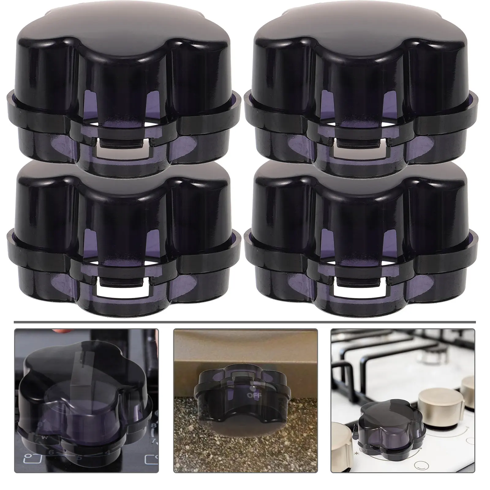 

Набор из 4 защитных накладок на ручки плиты для детей, легко открываются и закрываются, прочные пластиковые, термостойкие, для безопасности детей