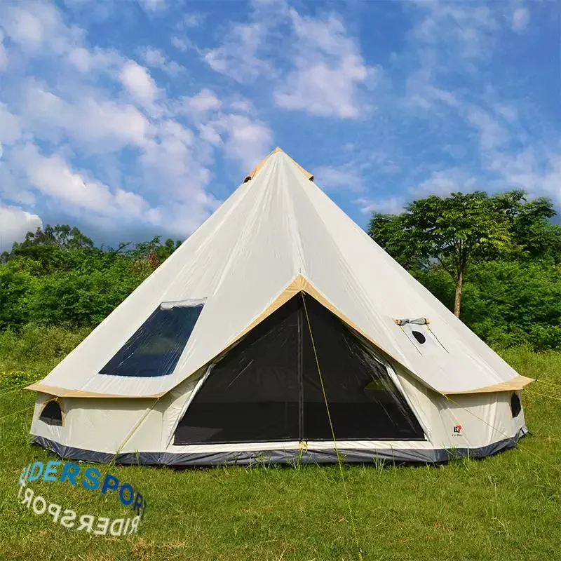 6-10 Persons Outdoor Camping Castle Tent Luxury Mongolia Yurt Family Travel Hiking Tent Silver Coated UV Function