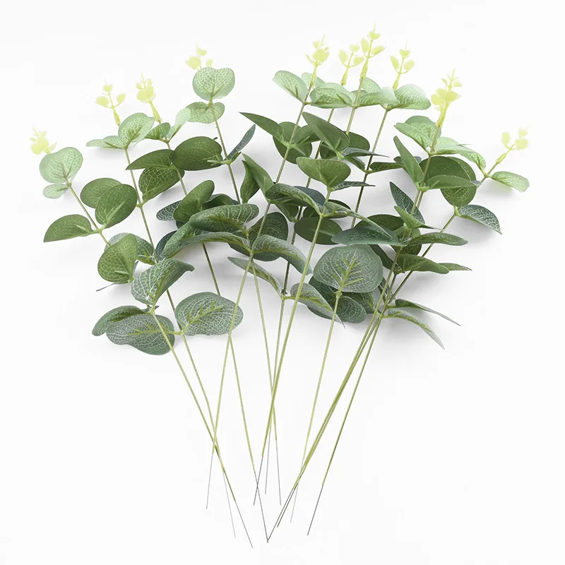 5Pcs Artificial Eucalyptus Leaves Fake Flowers for Home Decor Wedding Decoration Christmas Ornaments Bride Bouquet Accessories