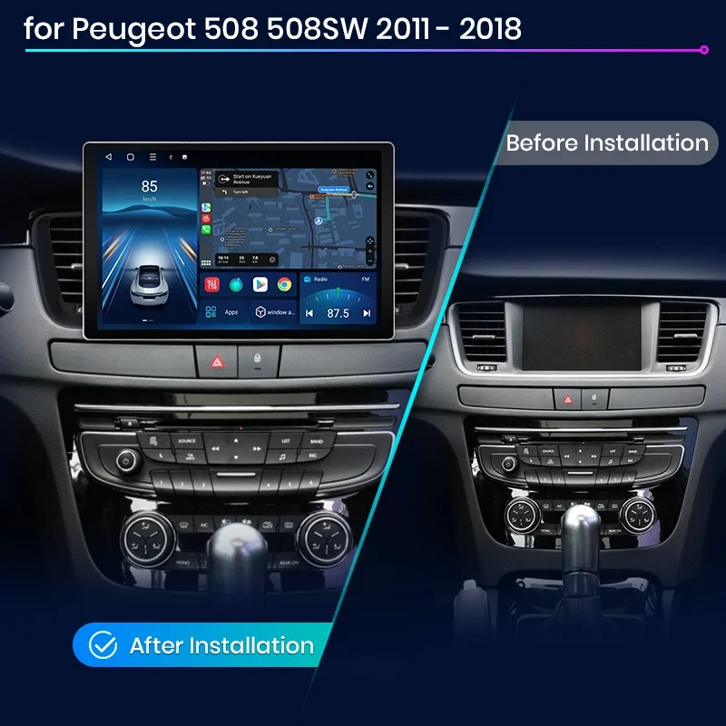 Junsun X7 MAX 13.1“ 2K AI Voice Wireless CarPlay Android Auto Car Radio For Peugeot 508 508SW 2011 - 2018 Multimedia autoradio