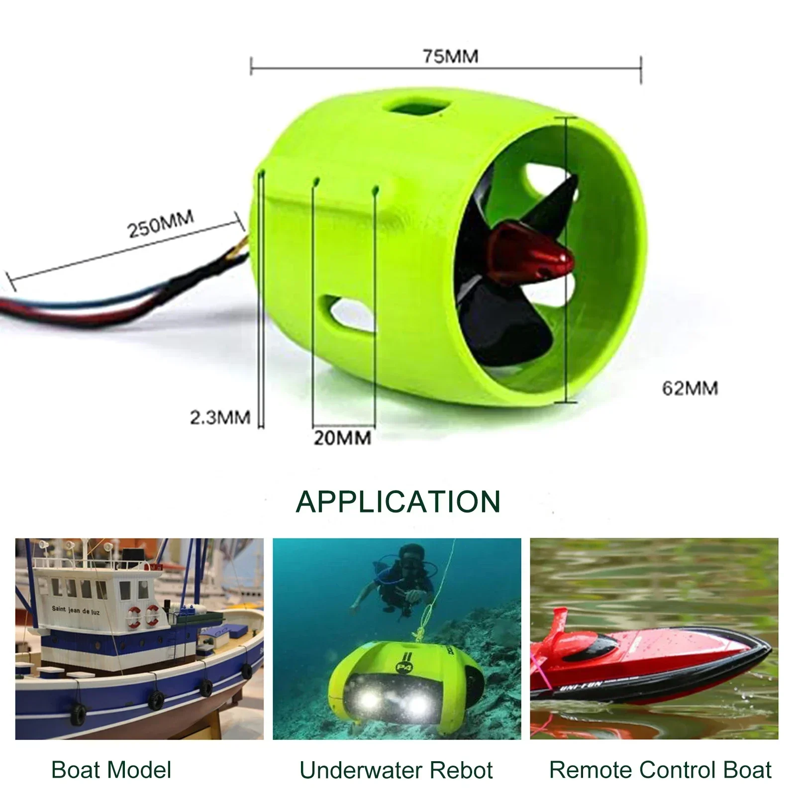 DC 12V-24V 20A Underwater Jet Boat 4 Blade Thruster Engine For DIy Rc Robot Decoy Nest Boat Submarine Motor Replacement Parts