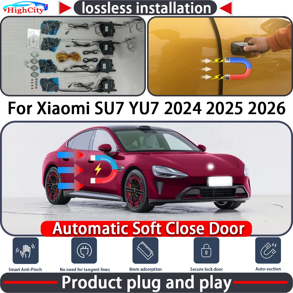 

HighCity Electric Closing Door Lock Actuator for Xiaomi SU7 YU7 2024 2025 2026 Soft Close Power Latch System Auto Pull Door Ki