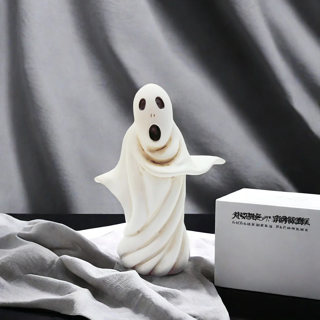 Halloween Cute Ghost Sculpture Creative Ornaments White Ghost Outdoor Statue Resin Crafts