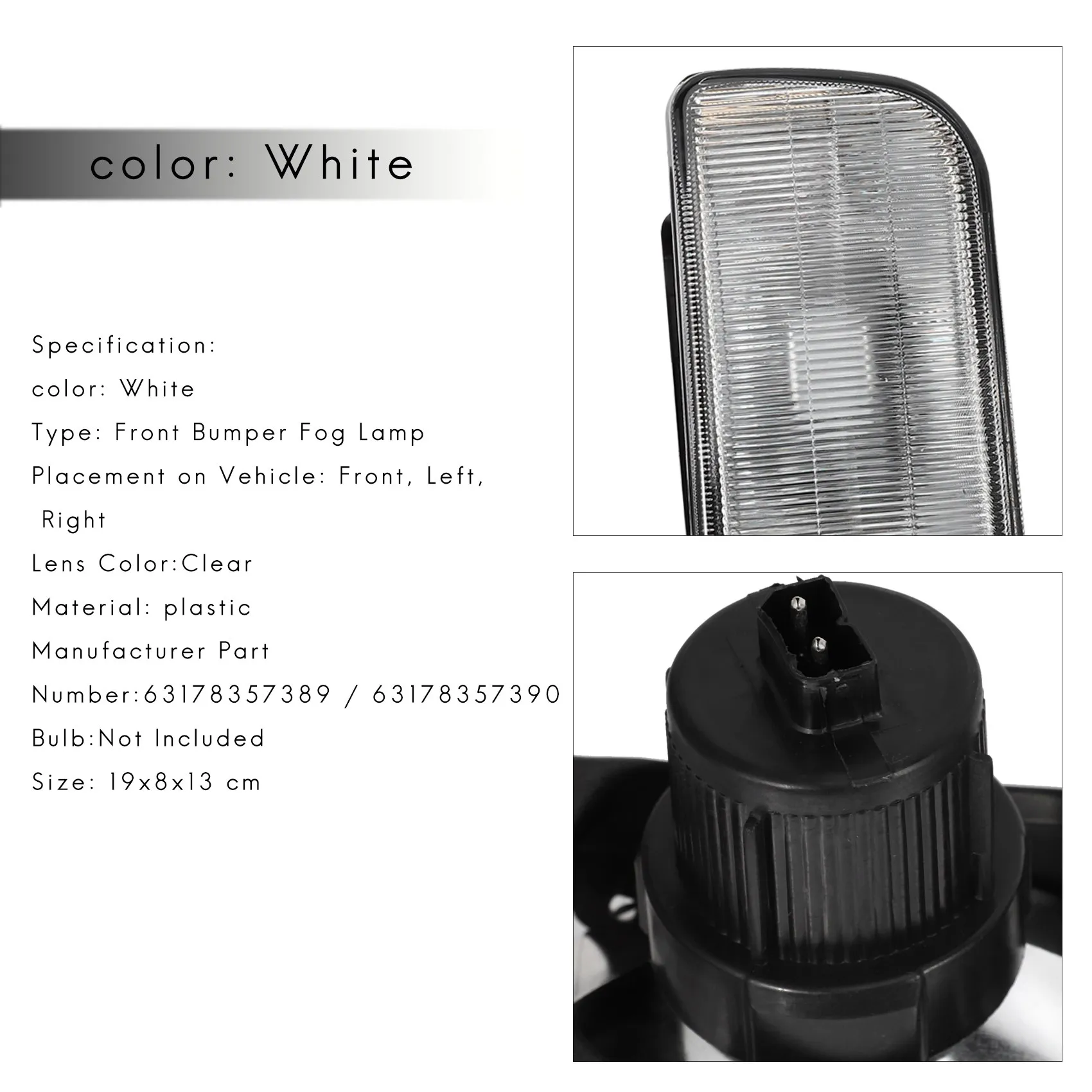 

Car Front Bumper Fog Lamp Lens Lamp For Bmw E36 1992 1993 1994 1995-1998 H1 Without Bulb