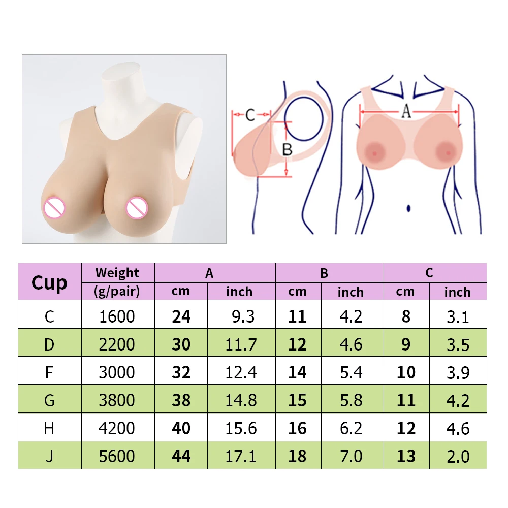 C-J Cup Realistic Cosplay Fake Boobs Silicone Breasts Forms For Crossdressing Drag Queen Shemale Crossdresser Transgender Sissy