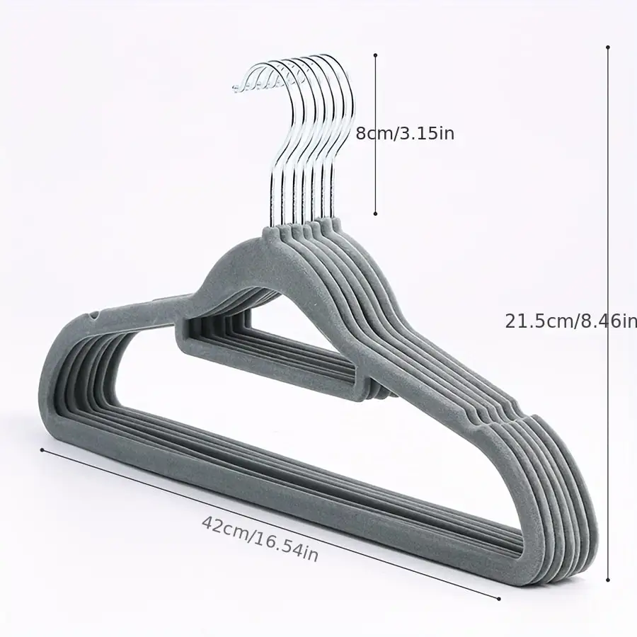 20 Pack Non Slip Velvet Hangers Modern Grey Clothes Hangers Heavy Duty Coat Suit Hangers Ultra Thin Space Saving Flocked Surface 360 Swivel Chrome Hook For Closet Wardrobe Jacket Shirt Dress Housewarming Gift