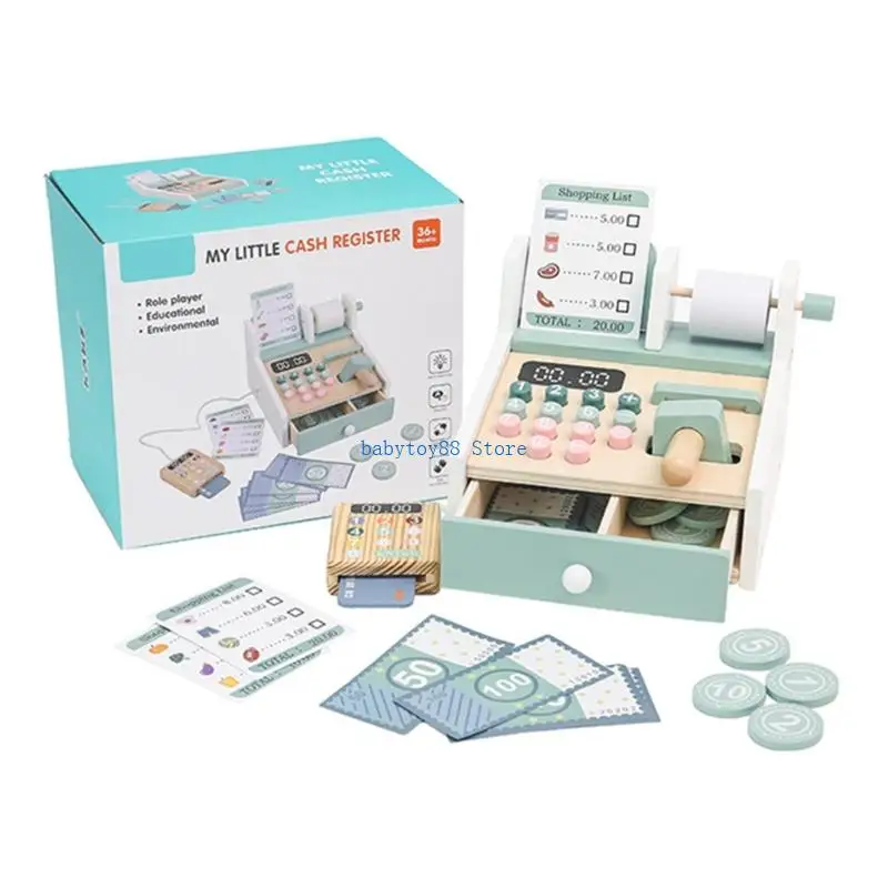 

Y4UD Kids Cash Register Supermarket Toy Set with Scanner Calculator Checkout Counter Kid Pretend Play Supermarket Toy Gift