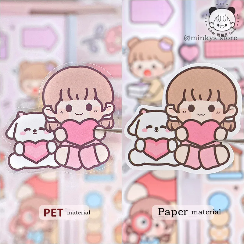 Imagem -04 - Minkys Transparente Pet Paper Adesivos Decorativos Kpop Toplader Photocard Adesivo para Laptop Presente Infantil 72 Folhas por Caixa