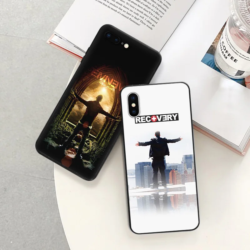 Matte Phone Case For iphone 16 Plus 15 14 13 12 11 Pro Max Mini 7 8 XR 16Pro XSMax 15Pro Eminem RAP GOD Black Soft Cover