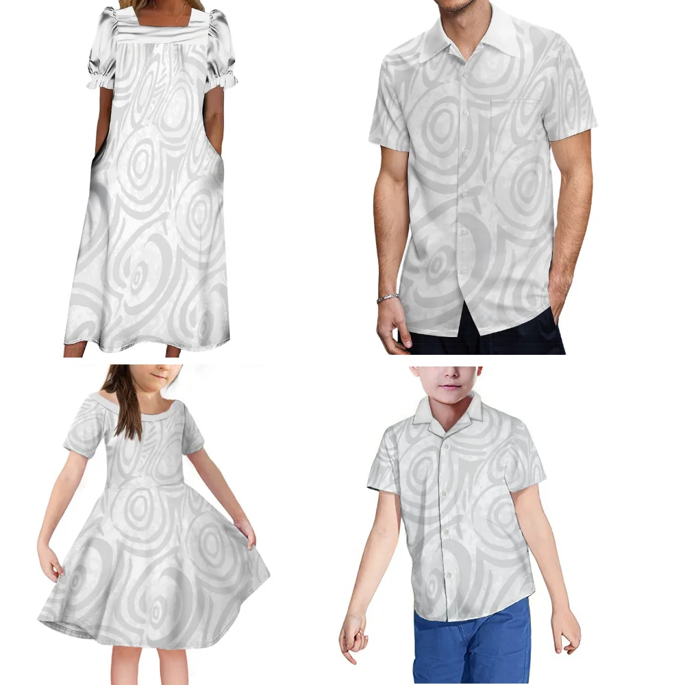 Summer Party Set High Quality Casual Wear Women Men Boys Girls Custom Polynesian Tribal Ethnic Set 2024