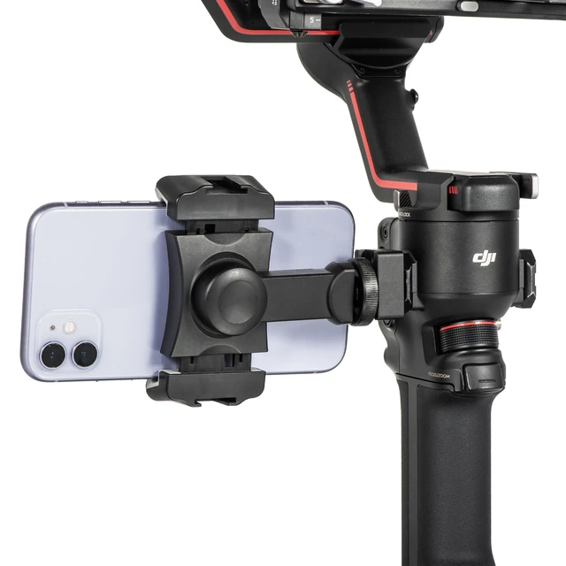 Dji ronin rs 3  mini/rs3/pro/rs2/rsc2スタビライザー360度回転マウントクリップ用の多機能コールドシュースマートフォンホルダー