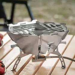 Foldable Gas Stove Windshield Stainless Steel Outdoor Picnic Burner Windproof Screen Guard Camping Stoves Wind Deflectors