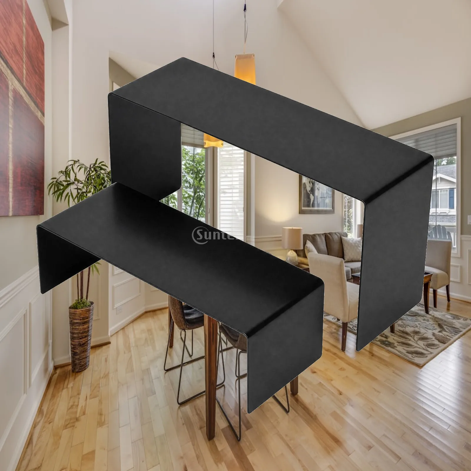 Stainless Steel Stepped Display Shelf for Shop Interior Riser Stand for Handbag Shoe Accessory Counter Organizer