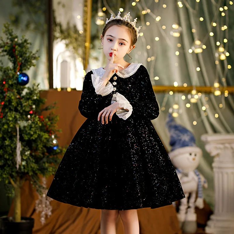 Children's dress girls birthday princess tutu spring ten-year-old little host piano performance chorus performance costume