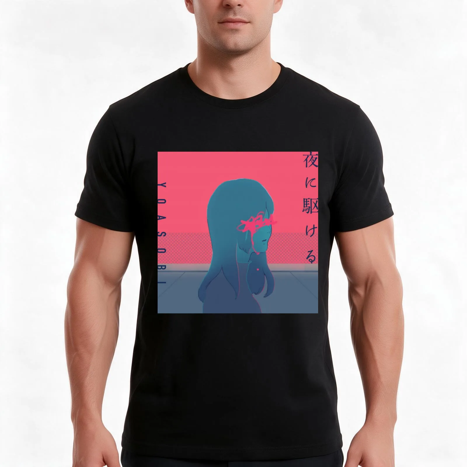 Yoru ni Kakeru T-Shirt Summer Casual Cotton Tee Oversized Streetwear Tops Vintage Graphic Print Loose Fit Short Sleeve