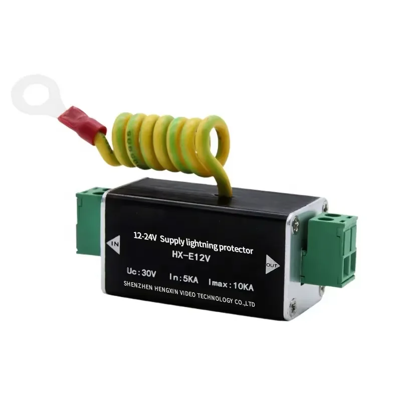 Aluminum Alloy SPD 12-24V Power Supply Lightning Arrester for Camera Switch DC/AC System 5KA Current Surge Protector