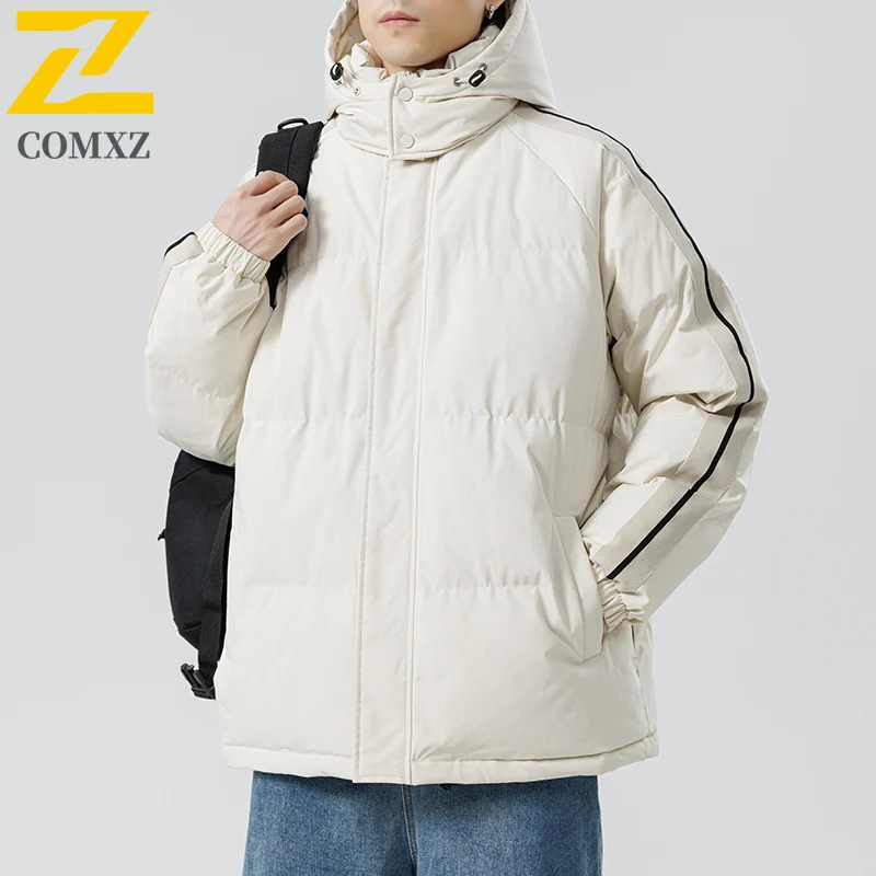 Parkas Men's 2025 New Winter Travel Thickened Warm Versatile Jacket Outdoor Snow Camping Windproof Cold Proof Padding Coat
