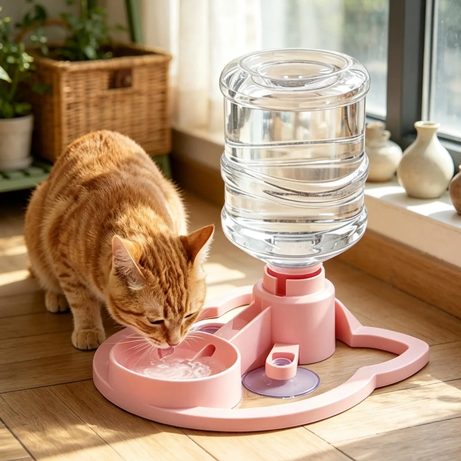 630ml Pet Water Dispenser Automatic Water Renewal Cat Dog Drinking Machine Anti Overturning Splash-proof Pet Water Bowl