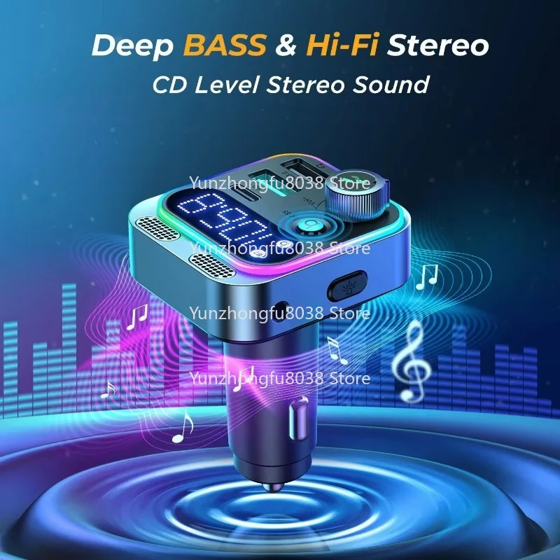 P17 سيارة جديدة شحن سريع 4 في 1 شاحن كابل تلسكوبي ، جهاز إرسال FM جهاز استقبال ستيريو مشغل Mp3 للسيارة #5