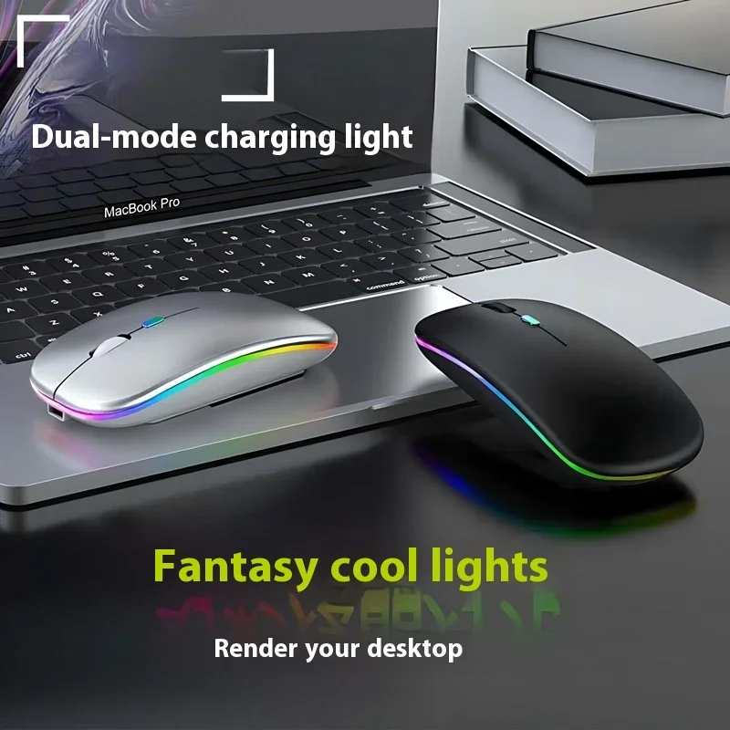 2.4g Wireless Dual-Mode Optical Mouse Rechargeable Silent Three Levels 1600dpi Adjustable Gaming Laptop Desktop Office Mouse