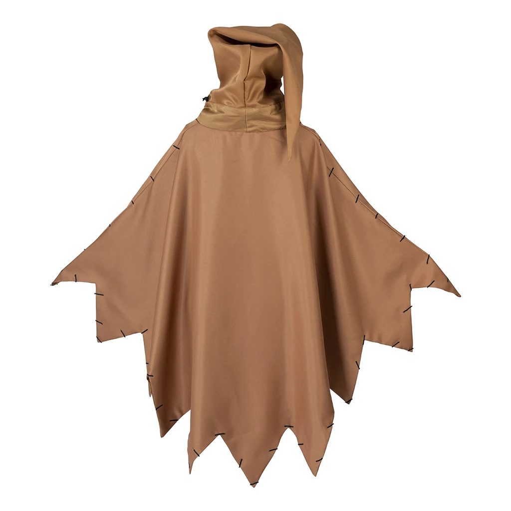 أزياء Oogie Boogie التأثيرية للجنسين بغطاء للرأس شبح كيب الهالوين وعيد الميلاد وحفلات الكرنفال وعباءة ليلية