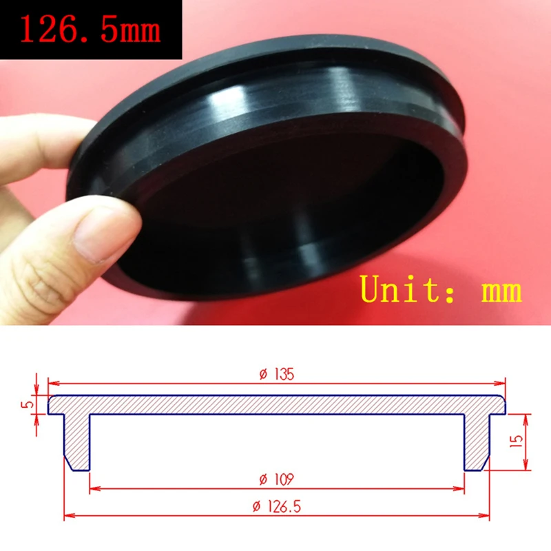 T-shaped silicone plug rubber seal cap for sealing round holes with a diameter of 126.5mm, elastic