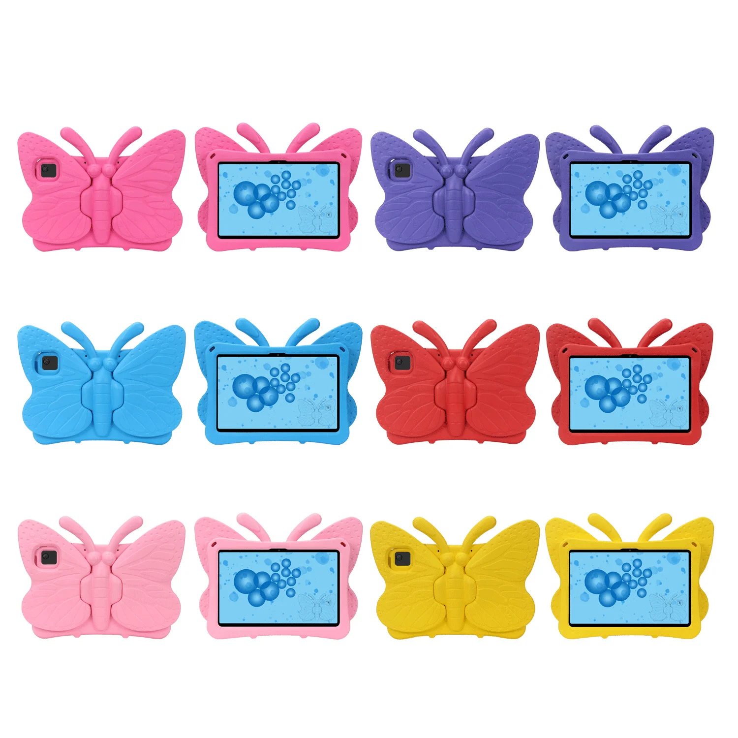

Kids Cute EVA Case Universal for Amazon Fire HD 10 Plus 2023 13th 2021 11th Gen 10.1 inch Folding Wings 3D Butterfly Stand Cover