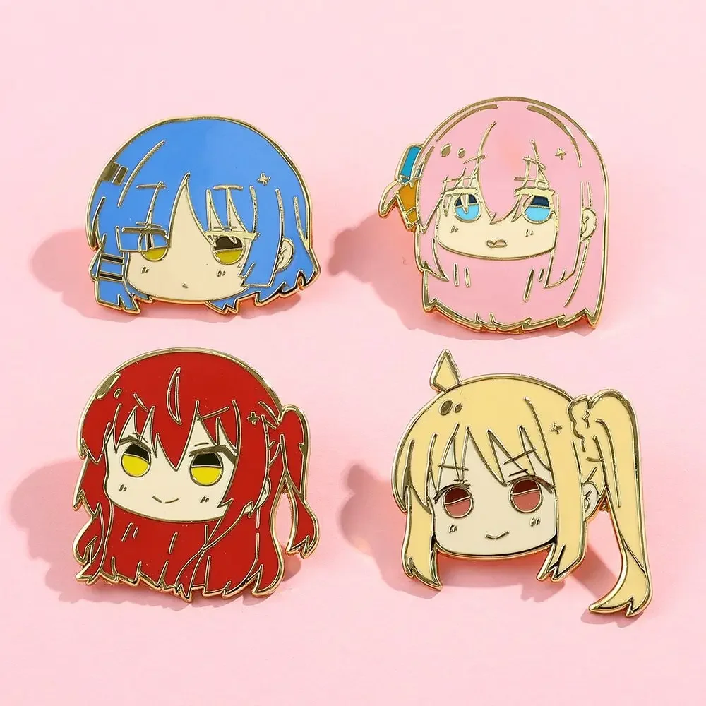 Bocchi The Rock! Anime Gotoh Hitori Metal Alloy Cartoon Brooch Badge Cute Ijichi Nijika Kita Pin Collectibles Cos Bag Accessory