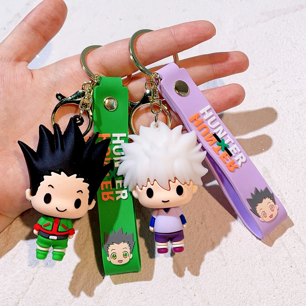 Porte-clés Anime Hunter X Hunter Cosplay Killua Kurapika, pendentif en résine, porte-clés pour voiture, sac, bijoux, accessoires, vente en gros 4