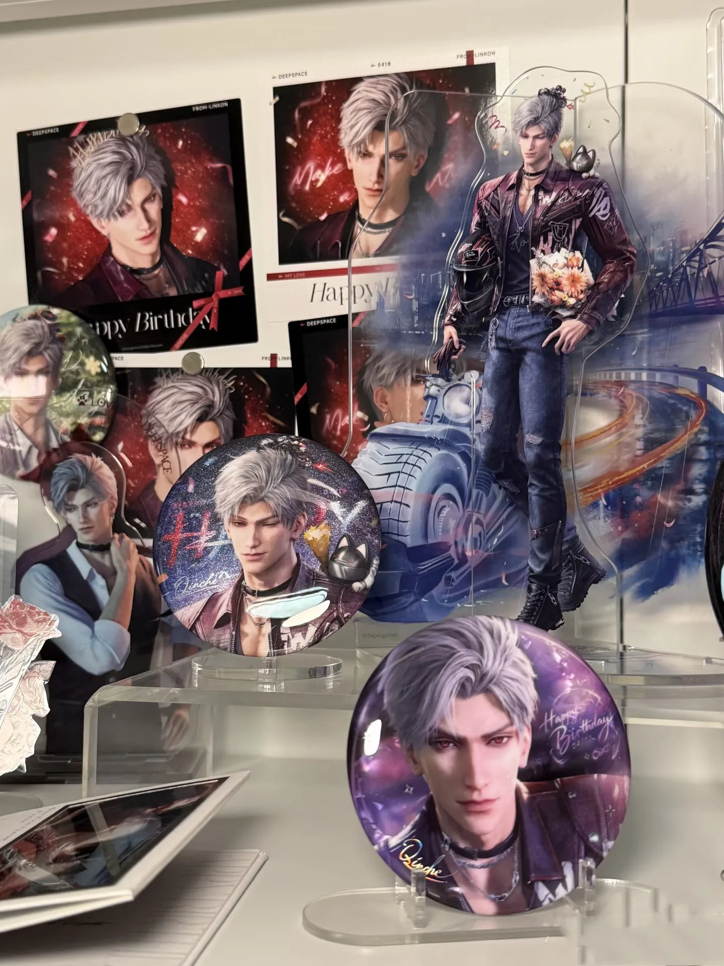 In Stock Official Love and Deepspace Sylus 2026 Sylus Birthday   Badge Brooch Pins Ornament Rained Night Series Anime Game Toy