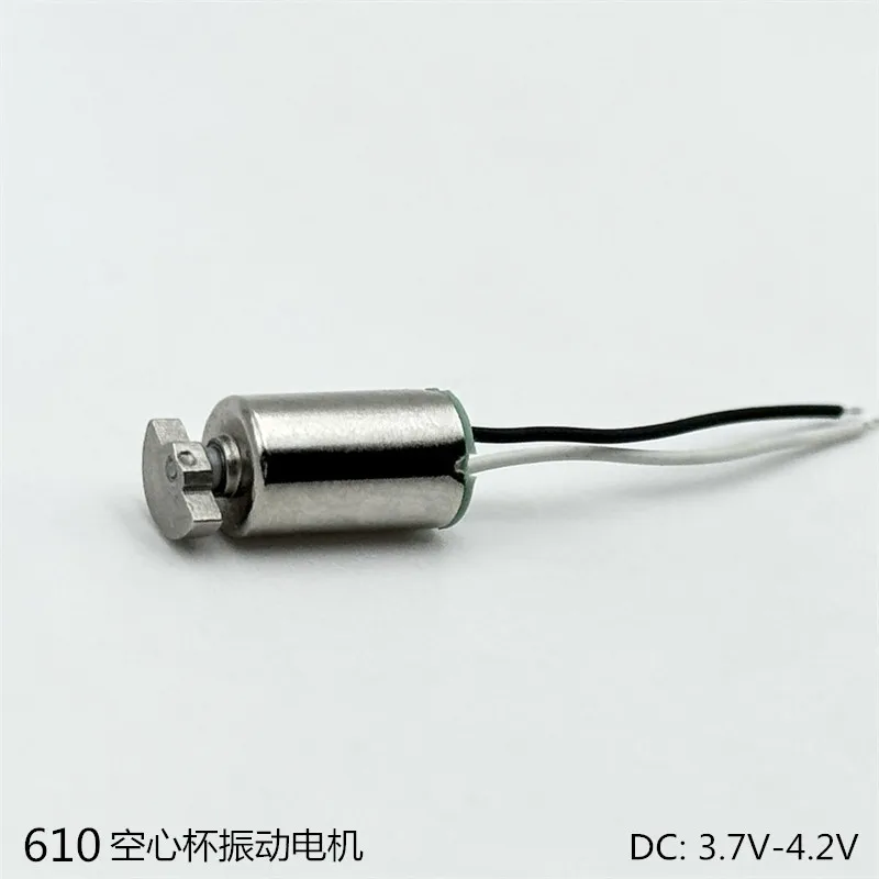610 Micro Coreless Vibration Motor DC 3.7V 4.2V 12000RPM 10mm*6mm Line Length 30MM Strong Vibration for DIY Toy Massage Stick