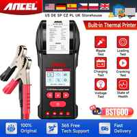 ANCEL BST600 Digital Battery Tester with Printer 12V/24V 100-2000CCA Battery Temperature Load Tester Cranking Charg System Test