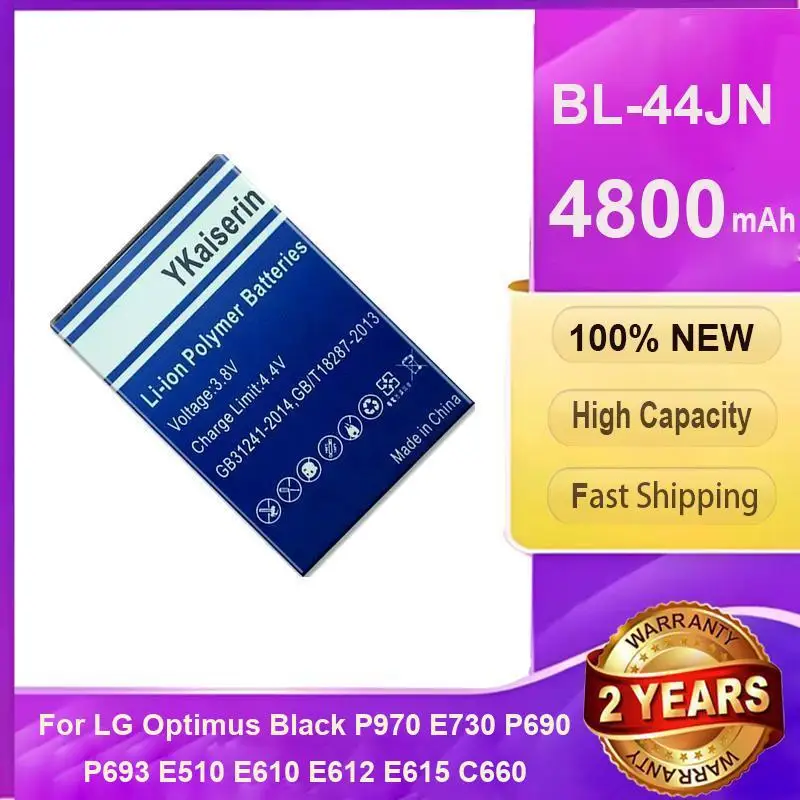 

Аккумулятор для мобильного телефона BL-44JN 4800 мАч для LG Optimus Black P970 E730 P690 P693 E510 E610 E612 E615 C660 MS840 BL 44JN