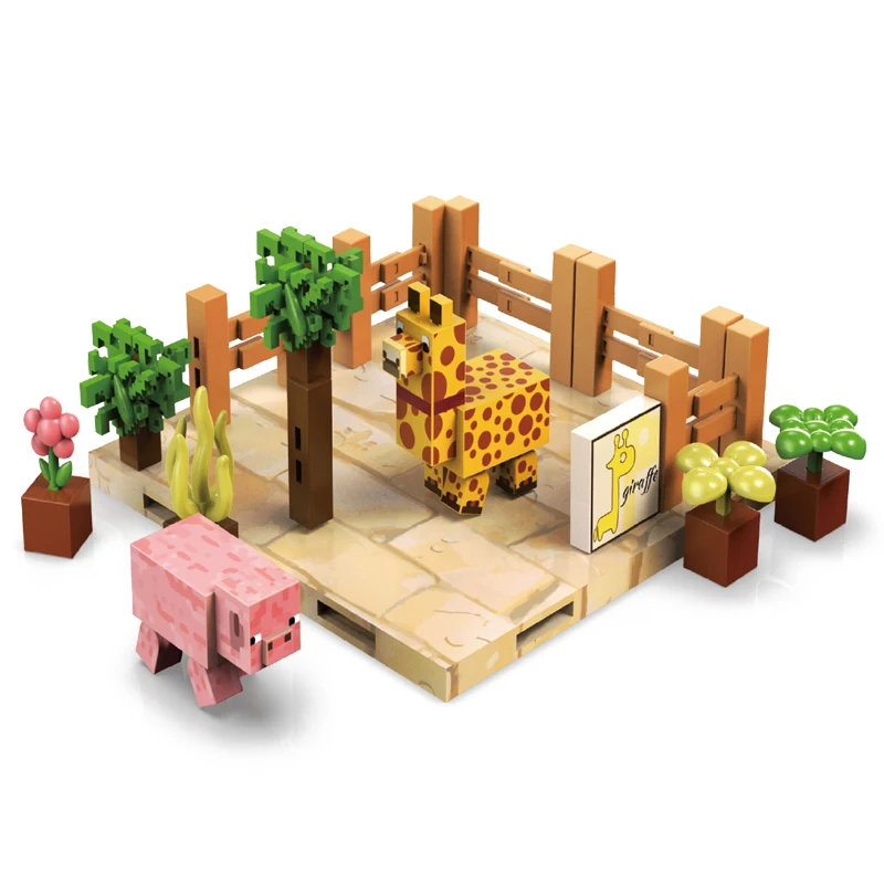 DIY magnetische bouwstenen set dierentuinscènes model met dieren kinderen STEM educatief speelgoed kindercadeaus voor jongens en meisjes