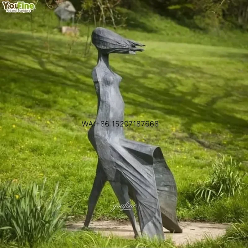 Wmwmnu Modern Minimalist Female Metal Art Abstract Bronze Woman Statue for Home Decor Desktop Ornament Living Room Decoration