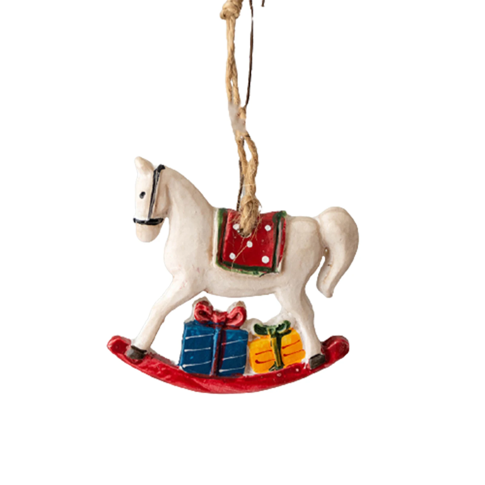 Large Christmas Decoration Resin Pendant Horse Reindeer Pattern Design Xmas Tree Pendant