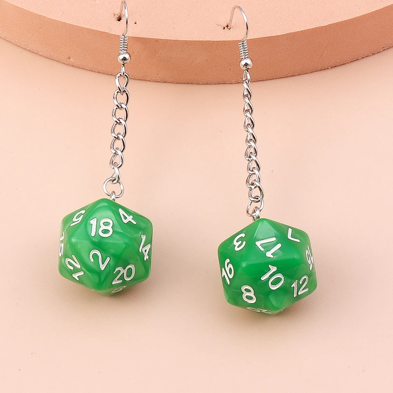 Lustige Acryl-Zahlenwürfel-Tropfenohrringe für Frauen, lange baumelnde Ohrringe, Ohrbügel, Mädchen, Party, Urlaub, Schmuck, Geschenke – Detail 9