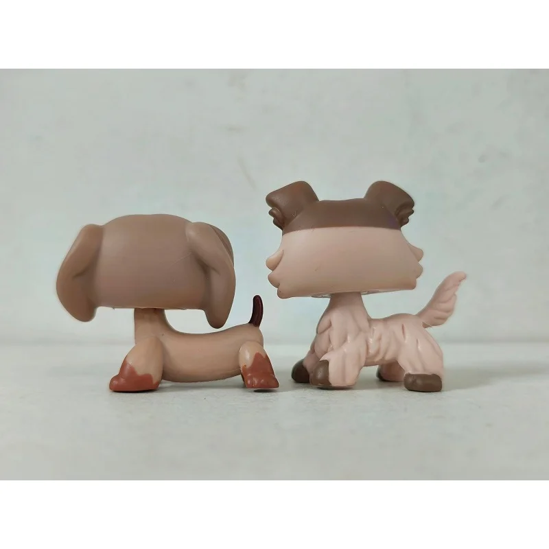 Mini jouet pour animalerie, 2 pièces/lot, chien marron # 518 # 893 figurines d'animaux LPS