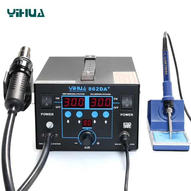 

YIHUA 862DA+ SMD SMT HOT AIR REPAIR REWORK SOLDERING IRON STATION