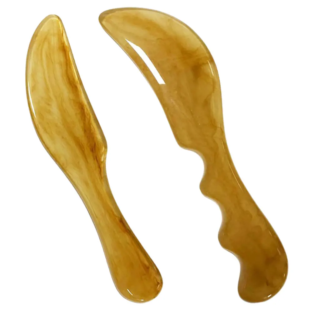 

2Pcs Gua Sha Massage Tool for Body and Face Scraping Resin Lymphatic Massager Multi-Functional Pain Relief Roller for Neck Hand