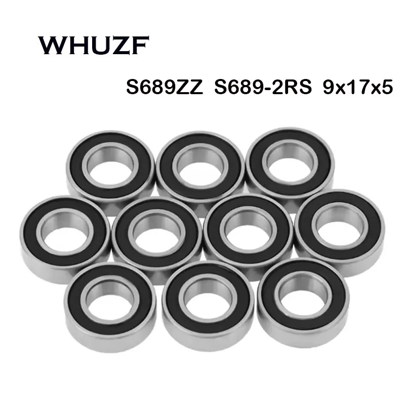 

S689ZZ Bearing 9x17x5 mm (10PCS) ABEC-7 Stainless Steel Ball Bearings Metal Rubber Sealed S689 SMR689 S689RS 베어링